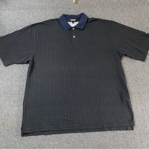 Ashworth Made In USA Black Navy Men's XXL Cotton Polo Shirt Golf Old Money Smart